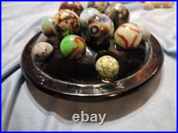 Lot 16 Vintage / Antique Marbles Mostly Handmade. German And In A Display