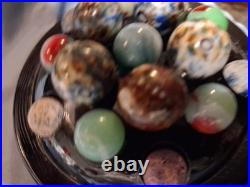 Lot 16 Vintage / Antique Marbles Mostly Handmade. German And In A Display