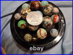 Lot 16 Vintage / Antique Marbles Mostly Handmade. German And In A Display