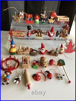 (Lot 30) Vintage Wooden Christmas Ornaments-German, Scandinavian, + 2 HALLMARK (Lot 30) Vintage Wooden Christmas Ornaments-German, Scandinavian, + 2 HALLMARK