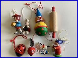 (Lot 30) Vintage Wooden Christmas Ornaments-German, Scandinavian, + 2 HALLMARK (Lot 30) Vintage Wooden Christmas Ornaments-German, Scandinavian, + 2 HALLMARK