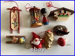(Lot 30) Vintage Wooden Christmas Ornaments-German, Scandinavian, + 2 HALLMARK (Lot 30) Vintage Wooden Christmas Ornaments-German, Scandinavian, + 2 HALLMARK