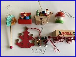 (Lot 30) Vintage Wooden Christmas Ornaments-German, Scandinavian, + 2 HALLMARK (Lot 30) Vintage Wooden Christmas Ornaments-German, Scandinavian, + 2 HALLMARK