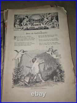 Lot Antique 1800s German Engraving Prints Vintage Art Pages for Framing Decor