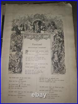 Lot Antique 1800s German Engraving Prints Vintage Art Pages for Framing Decor