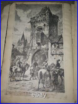 Lot Antique 1800s German Engraving Prints Vintage Art Pages for Framing Decor