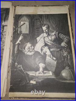 Lot Antique 1800s German Engraving Prints Vintage Art Pages for Framing Decor