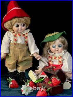 Lot Of 2 Vintage Reproduction of Antique German JDK 221 Googly Eyes 11 Dolls