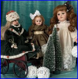 Lot Of 3 Small Antique German Bisque Head Dolls