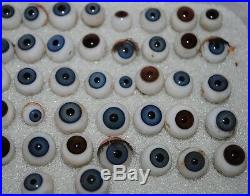 Lot antique German doll glass eyes from doll doc