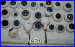 Lot antique German doll glass eyes from doll doc