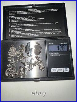 Lot of 10 Antique Vintage 800 835 Coin Silver Charms For Bracelet Boar 3D German Lot of 10 Antique Vintage 800 835 Coin Silver Charms For Bracelet Boar 3D German