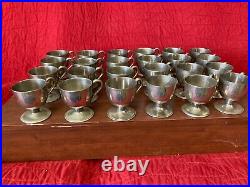 Lot of 24 Vintage Antique German Nickel Silver Cups