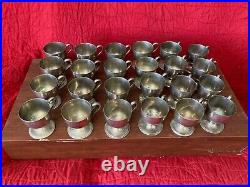 Lot of 24 Vintage Antique German Nickel Silver Cups