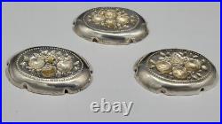 Lot of 3 Vintage GERMAN 800 SILVER SMALL EMBOSSED NUT DISHES