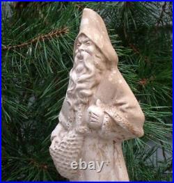 Lrg Solid Bisque Antique German Belsnickle Santa Claus Statue Figurine Christmas