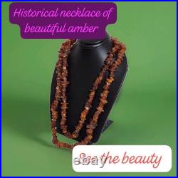 Luxury German Amber Orange and red necklace vintage antique 127 G