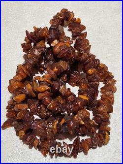 Luxury German Amber Orange and red necklace vintage antique 127 G