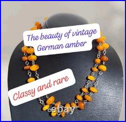 Luxury German Amber yellow and honey Vintage Antique Necklace 40G
