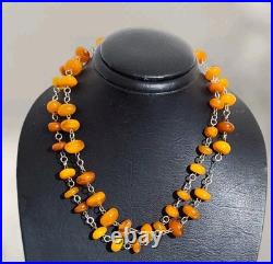 Luxury German Amber yellow and honey Vintage Antique Necklace 40G