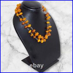 Luxury German Amber yellow and honey Vintage Antique Necklace 40G