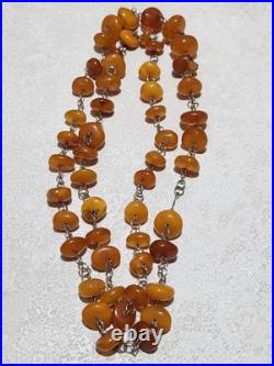 Luxury German Amber yellow and honey Vintage Antique Necklace 40G