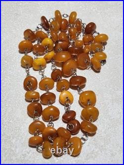 Luxury German Amber yellow and honey Vintage Antique Necklace 40G