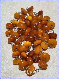 Luxury German Amber yellow and honey Vintage Antique Necklace 40G