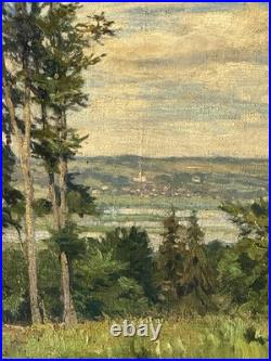 Martin Nicolaus Antique German Plein Air Landscape Oil Painting Old Vintage 1920