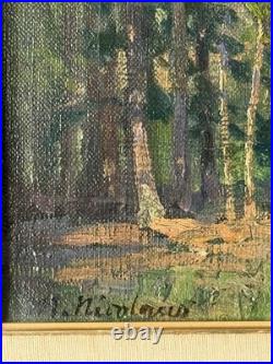 Martin Nicolaus Antique German Plein Air Landscape Oil Painting Old Vintage 1920