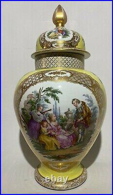 Meissen style porcelain vase 19th century Augustus Rex Dresden Wolfsohn Dresden Meissen style porcelain vase 19th century Augustus Rex Dresden Wolfsohn Dresden