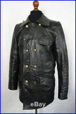 Men's Vintage German Police Horsehide Leather Jacket Small