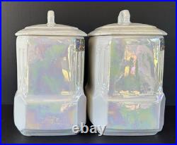 Mepoco Ware Kitchen Canister Jars Sugar Flour Salt Opalescent German Lusterware
