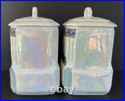 Mepoco Ware Kitchen Canister Jars Sugar Flour Salt Opalescent German Lusterware