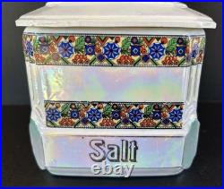 Mepoco Ware Kitchen Canister Jars Sugar Flour Salt Opalescent German Lusterware