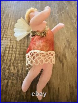 Mint Antique German Wax Cupid Cherub Pair Victorian Christmas Ornaments 4