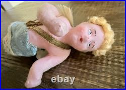 Mint Antique German Wax Cupid Cherub Pair Victorian Christmas Ornaments 4