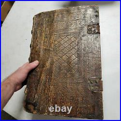 Nice old Vintage Large Rare Giant 1755 Antique GERMAN BIBLE Gothic Catholic