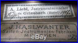 OLD GERMAN LIONHEAD VIOLIN J. Haslwanter 1872 video ANTIQUE 508