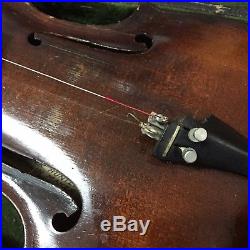 Old German Hopf Violin For Restoration Piece Damaged Family Heirloom Vtg Antique