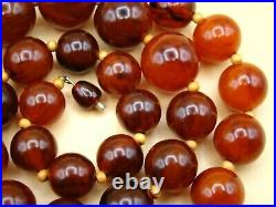 Old Real Antique Rare German Bakelite Amber Necklace Rosary Prayer Beads 151 Gr