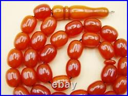 Old Real Antique Rare German Bakelite Amber Necklace Rosary Prayer Beads 28 Gr