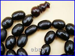 Old Real Antique Rare German Bakelite Amber Necklace Rosary Prayer Beads 48 Gr