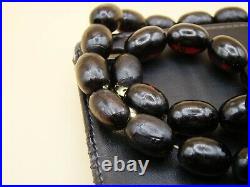 Old Real Antique Rare German Bakelite Amber Necklace Rosary Prayer Beads 48 Gr