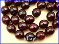 Old Real Antique Rare German Bakelite Amber Necklace Rosary Prayer Beads 61 Gr