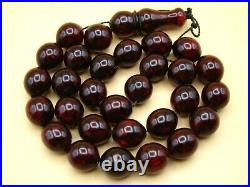 Old Real Antique Rare German Bakelite Amber Necklace Rosary Prayer Beads 61 Gr