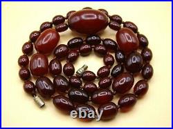 Old Real Antique Rare German Bakelite Amber Necklace Rosary Prayer Beads 63 Gr
