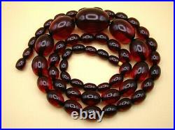 Old Real Antique Rare German Bakelite Amber Necklace Rosary Prayer Beads 65 Gr