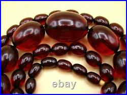 Old Real Antique Rare German Bakelite Amber Necklace Rosary Prayer Beads 65 Gr