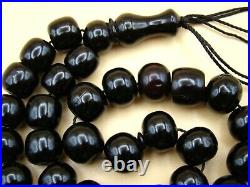 Old Real Antique Rare German Bakelite Amber Necklace Rosary Prayer Beads 73 Gr